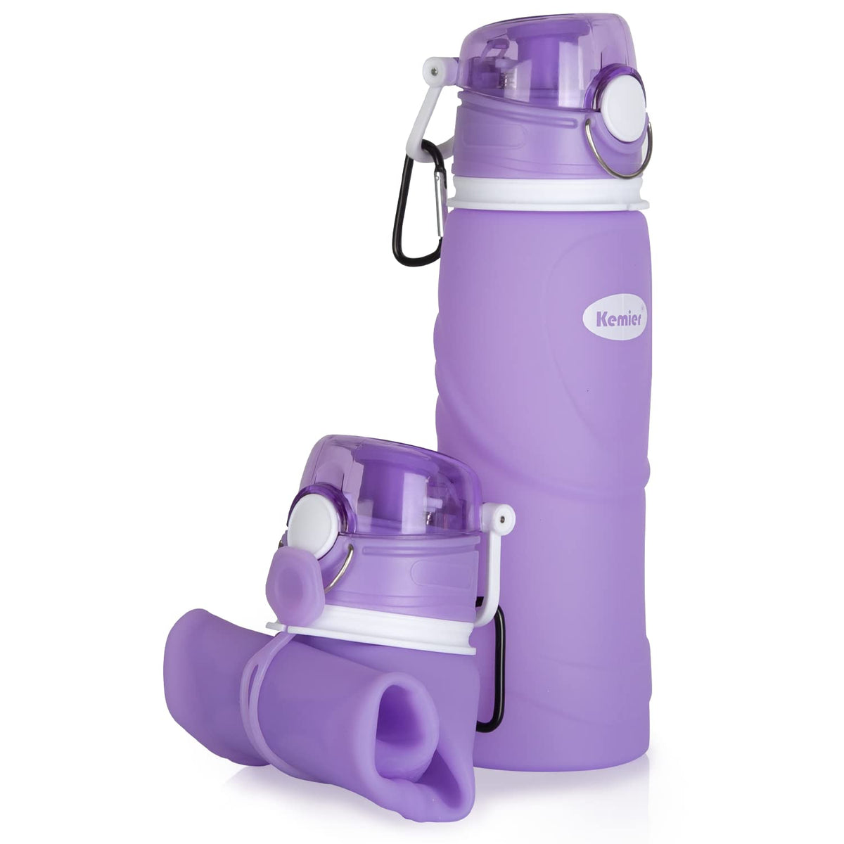 Collapsible Silicone Water Bottles-750ML,Medical Grade,BPA Free Travel Water Bottle Can Roll Up,26oz,Leak Proof Foldable Sports & Outdoor Water Bottles
