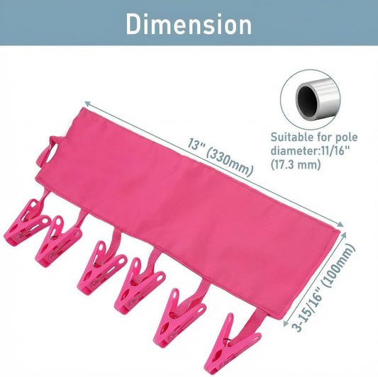 TamBee Travel Hangers Foldable for Suitcase Clothespin Travel Portable Folding Clothes Drying Hanger with 6 Clips Pack of 3 (Black, Red, Rose red)