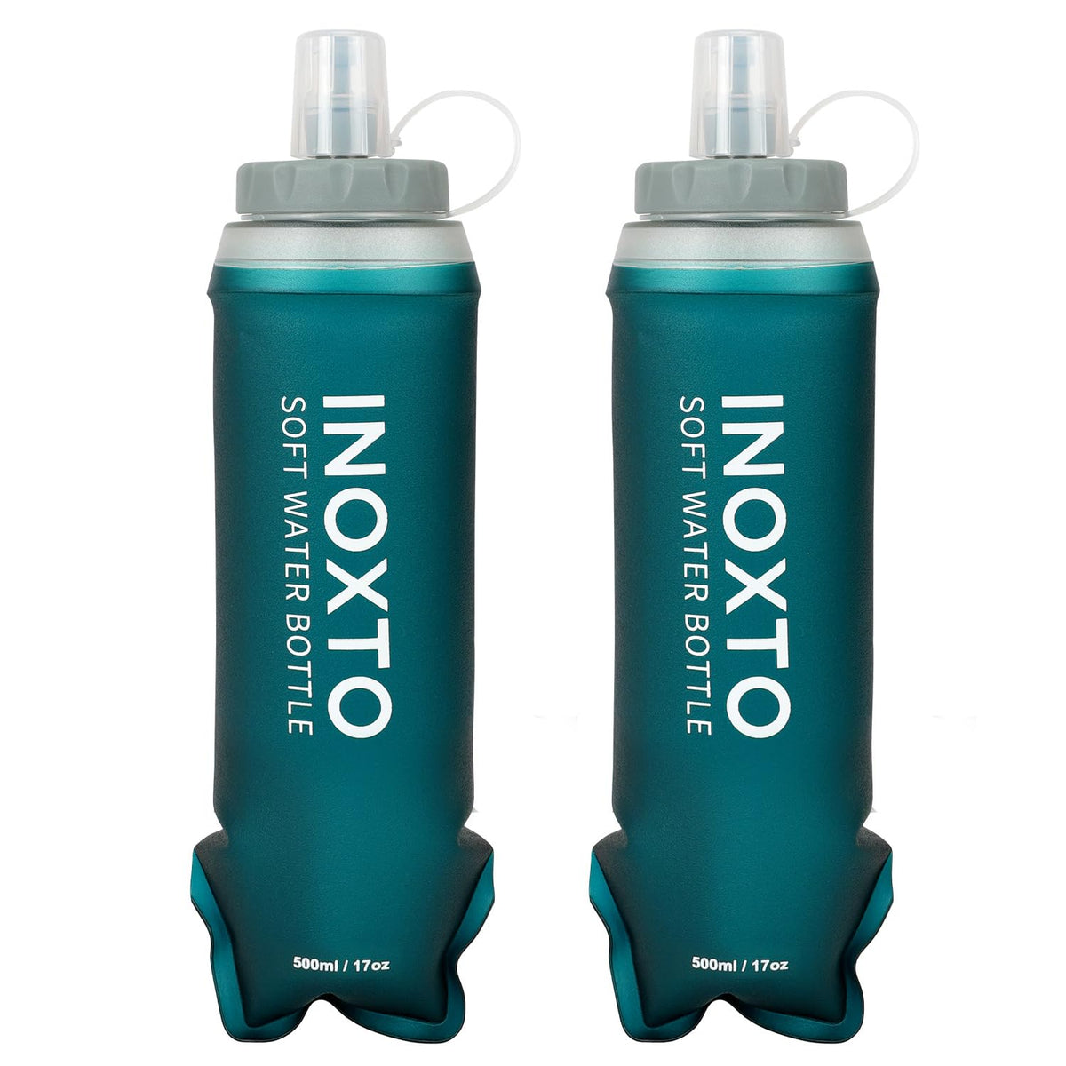 INOXTO Soft Flask,Collapsible Soft Water Bottles for Hydration Vests and Running Packs, Soft Flask Running Bottles for Hiking Cycling(250/500 ml) (2 PCS SMALL)