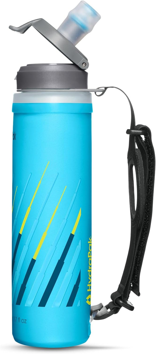 HydraPak SkyFlask Speed - Collapsible Handheld Running Water Bottle (350ml, 500ml, 500ml Insulated) - Adjustable Strap, Lightweight, Spill-Proof Cap