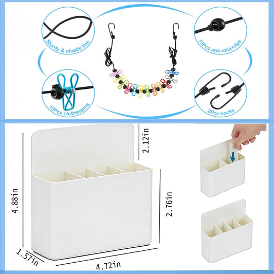 Cruise Essentials 2026 Magnetic Holder 2 Pack with Travel Clothesline