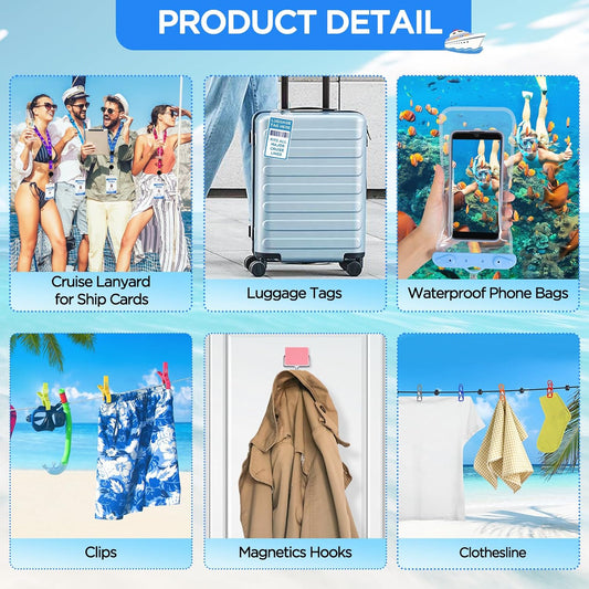 Cruise Essentials 2026,FACULX Cruise Must Haves Kit Luggage Tags