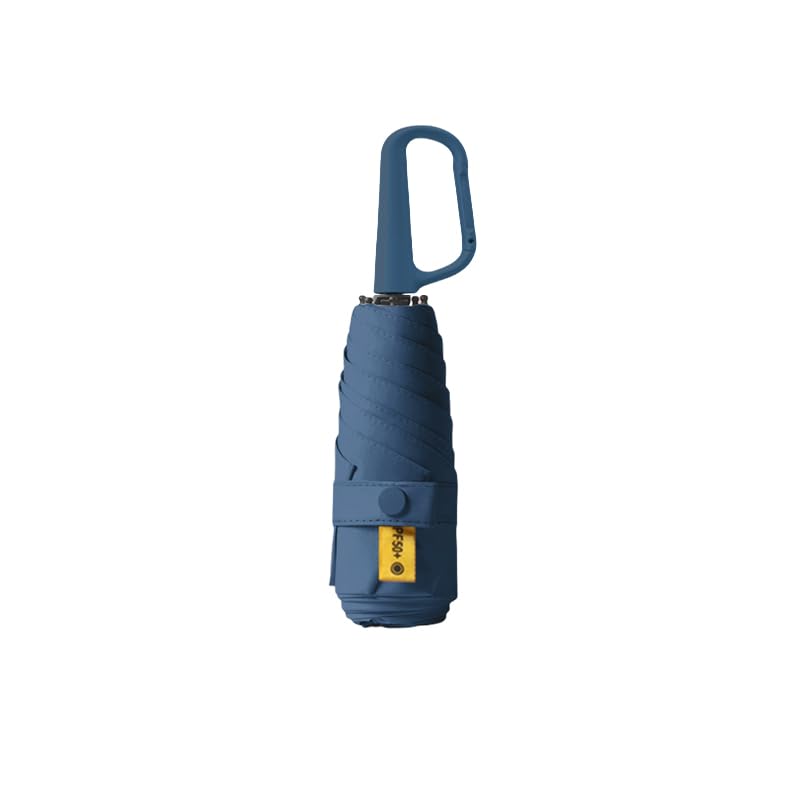 erised's bifrost Mini Travel Folding Umbrella with Carabiner Handle for Women Men Kids/Lightweight Portable Compact/Small Parasol/UV Protection/UPF50+/6Ribs/Sun Rain/Fits in Pocket Car Purse