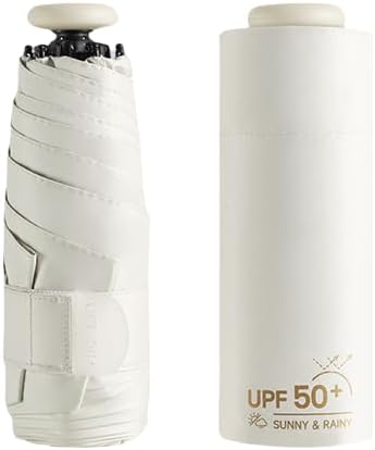 Mini Sun Travel UV Umbrella Anti UPF 50 Protection 99.9% Micro handle Coating Layer Fabric Compact/Lightweight Small Portable Backpack/Folding Purse Pocket Umbrella Rain/Blocking/Men Women Kids