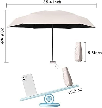 ESUFEIR Mini Sun Umbrella for Purse With Case