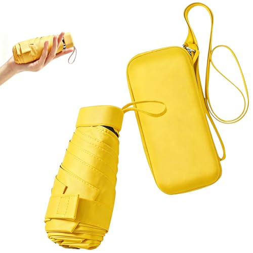 ESUFEIR Mini Sun Umbrella for Purse With Case