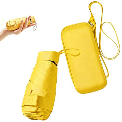ESUFEIR Mini Sun Umbrella for Purse With Case