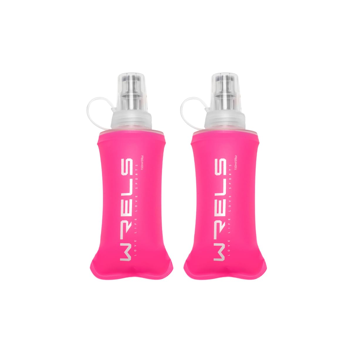 WRELS TPU Soft Flask Lightweight Portable Reusable Water Bottle,BPA Free Collapsible Flask for Hydration Pack in Running Hiking Cycling and Marathon