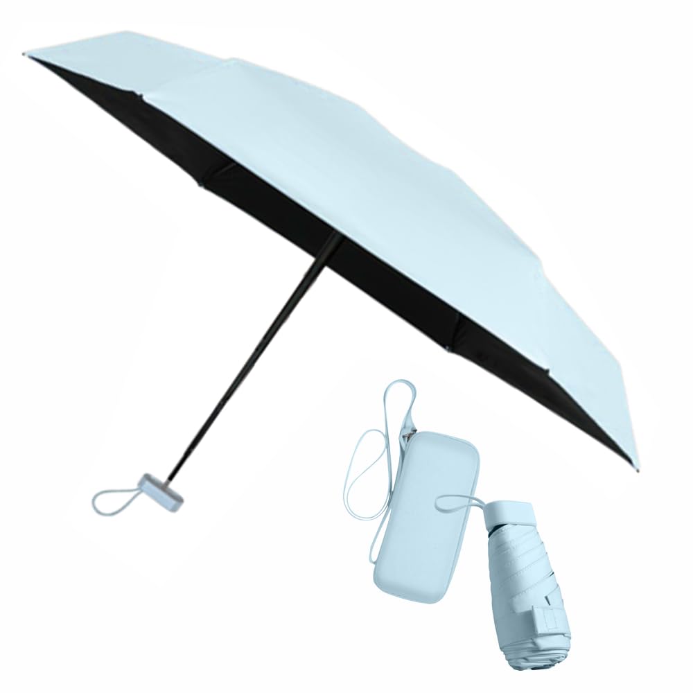 ESUFEIR Mini Sun Umbrella for Purse With Case