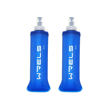 WRELS TPU Soft Flask Lightweight Portable Reusable Water Bottle,BPA Free Collapsible Flask for Hydration Pack in Running Hiking Cycling and Marathon
