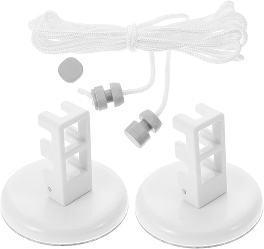 PVC Portable Retractable Clothesline White with Suction Cups, 5m