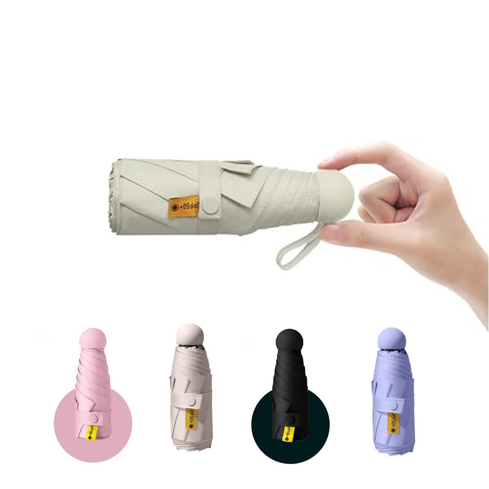 Travel Umbrella Portable Compact Umbrellas Pocket Mini for Purse Umbrellas for UV Small Backpack with Case Folding for Women