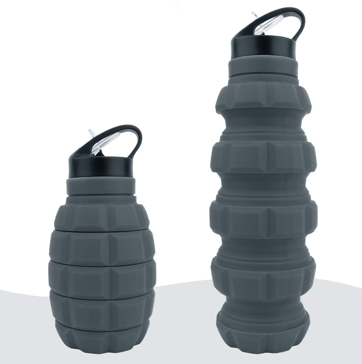 QiCheng&LYS Collapsible Water Bottle Sports Bottle 19.5OZ/580ml Travel Water Bottle for men women kids. BPA Free Food Grade Silicone. (Army green)