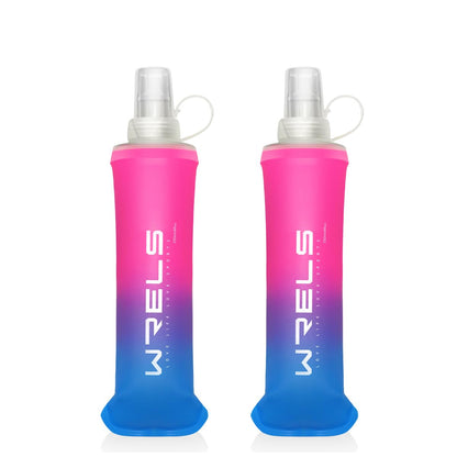 WRELS TPU Soft Flask Lightweight Portable Reusable Water Bottle,BPA Free Collapsible Flask for Hydration Pack in Running Hiking Cycling and Marathon