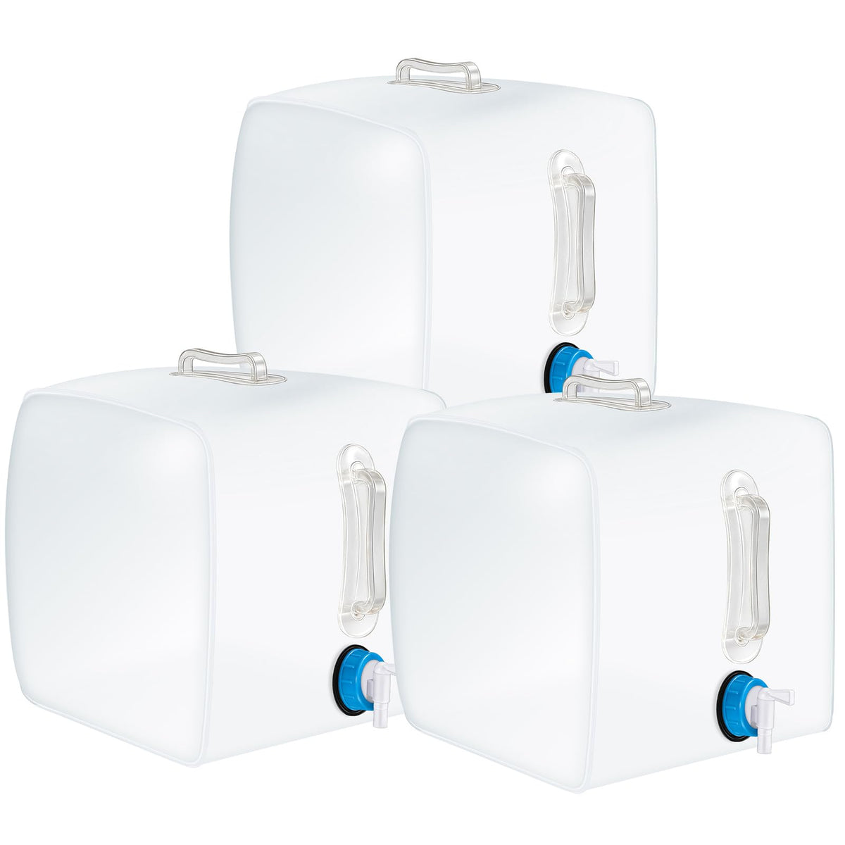 Reallnaive 3 Pcs 5.3 Gallon Collapsible Water Container with Spigot