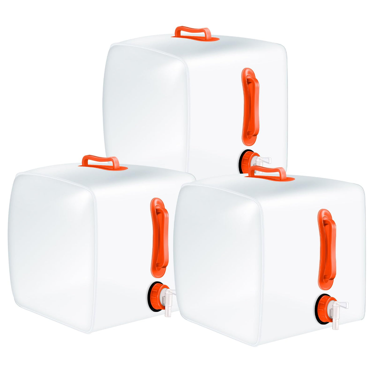 Reallnaive 3 Pcs 5.3 Gallon Collapsible Water Container with Spigot