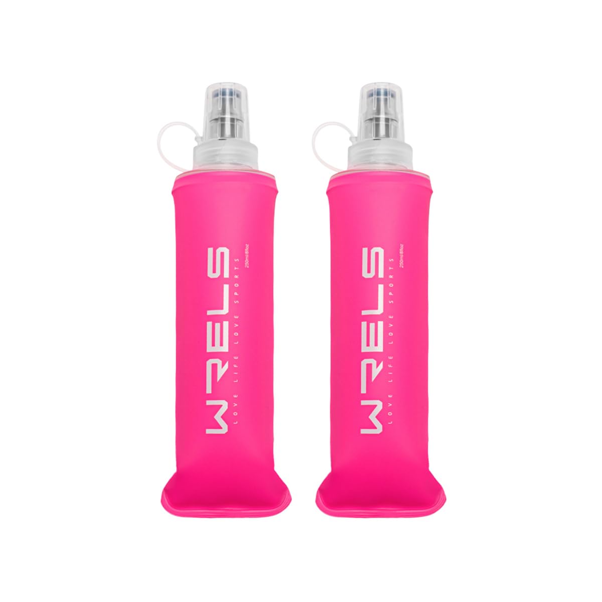 WRELS TPU Soft Flask Lightweight Portable Reusable Water Bottle,BPA Free Collapsible Flask for Hydration Pack in Running Hiking Cycling and Marathon