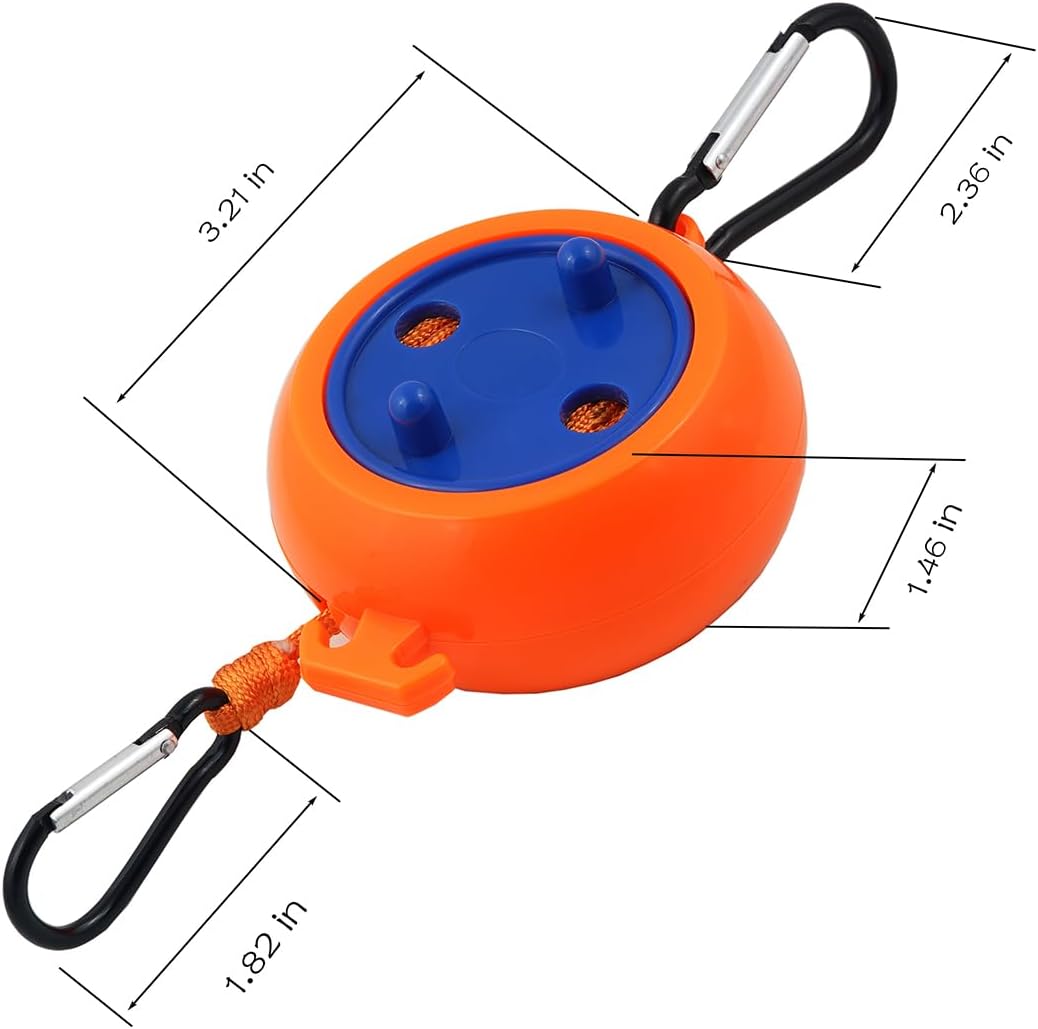 Portable Travel Clothesline is 32Ft Retractable Camping Clothesline for Outdoor Camping Laundry line with 10 Windproof Buckles, 10 Clothespins，1 Organizer Bag