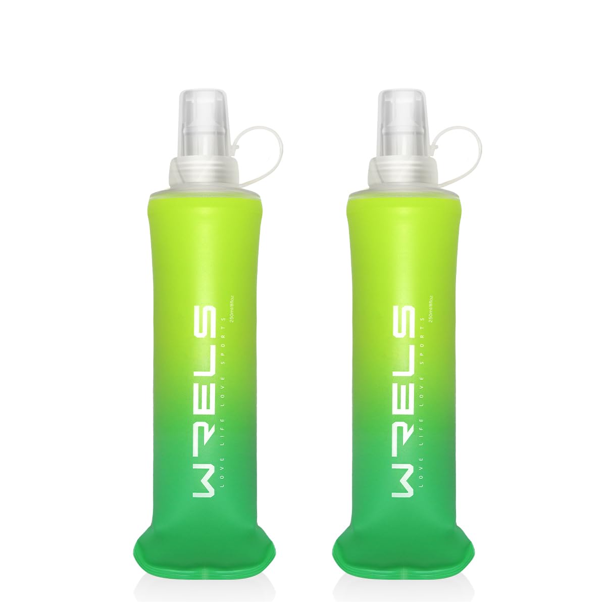 WRELS TPU Soft Flask Lightweight Portable Reusable Water Bottle,BPA Free Collapsible Flask for Hydration Pack in Running Hiking Cycling and Marathon