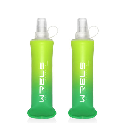 WRELS TPU Soft Flask Lightweight Portable Reusable Water Bottle,BPA Free Collapsible Flask for Hydration Pack in Running Hiking Cycling and Marathon