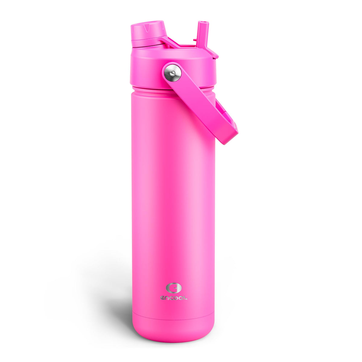 ENCOOL Insulated Water Bottle with Straw Stainless Steel Water Bottle, Leak-Proof, BPA-Free, Double Wall Vacuum Keeps Cold for 24 Hours for Sports, Travel, School (26 oz, Black Night)