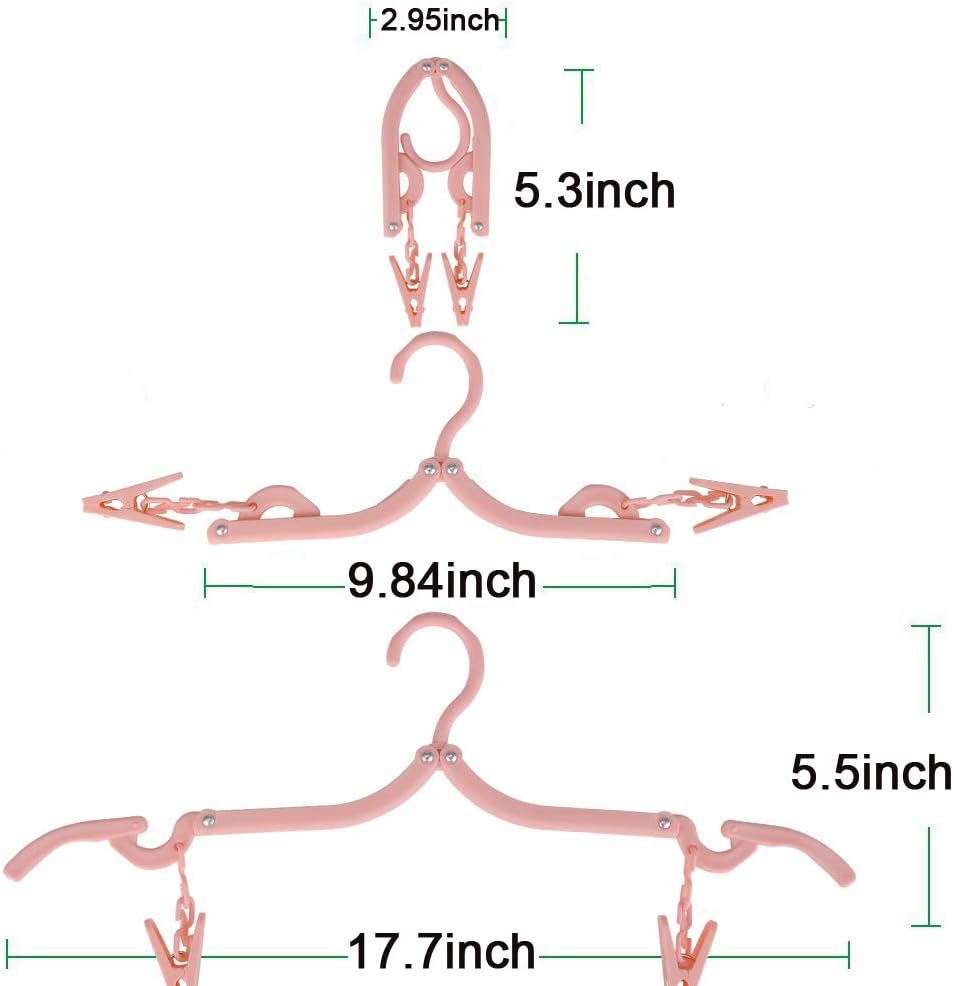 Foldable Multicolor Hangers12Pcs with 24Pcs Clips and 1Pcs Clothesline