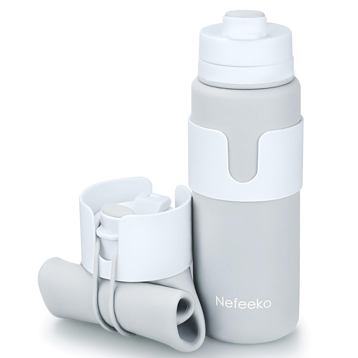 Nefeeko Collapsible Water Bottle, BPA Free 26oz Silicone Water Bottles
