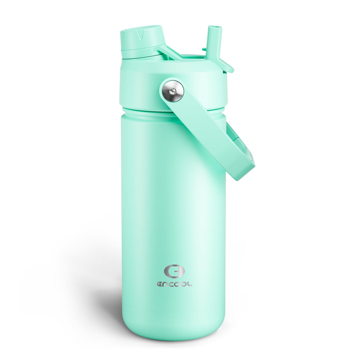 ENCOOL Insulated Water Bottle with Straw Stainless Steel Water Bottle, Leak-Proof, BPA-Free, Double Wall Vacuum Keeps Cold for 24 Hours for Sports, Travel, School (26 oz, Black Night)