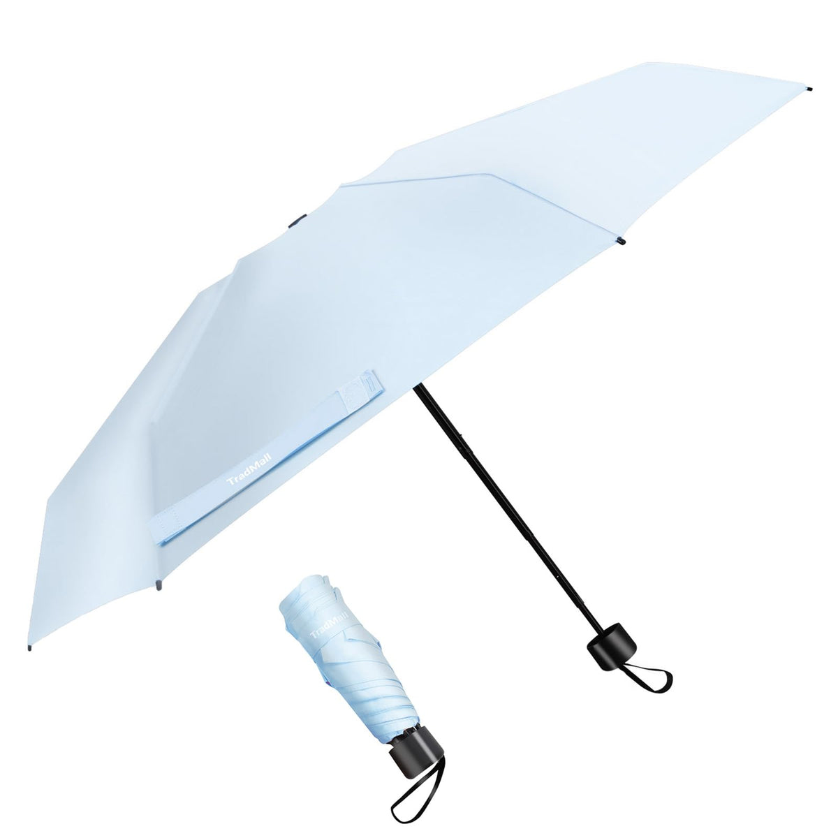TradMall Mini Travel Umbrella, Portable Lightweight Compact Parasol with 95% UV Protection for Sun & Rain