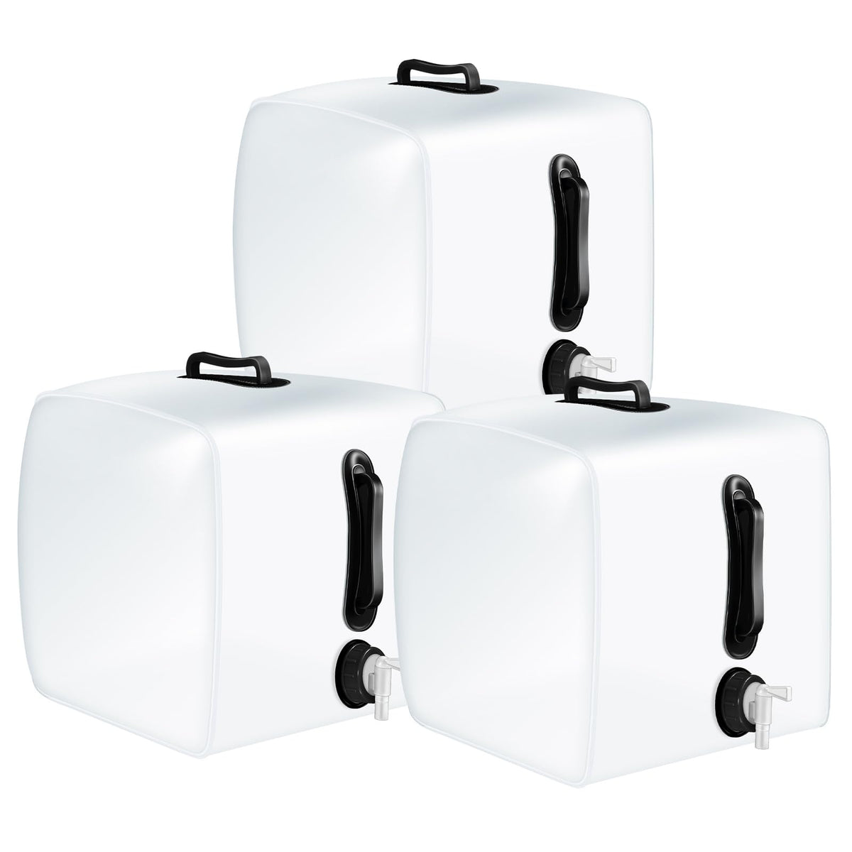 Reallnaive 3 Pcs 5.3 Gallon Collapsible Water Container with Spigot