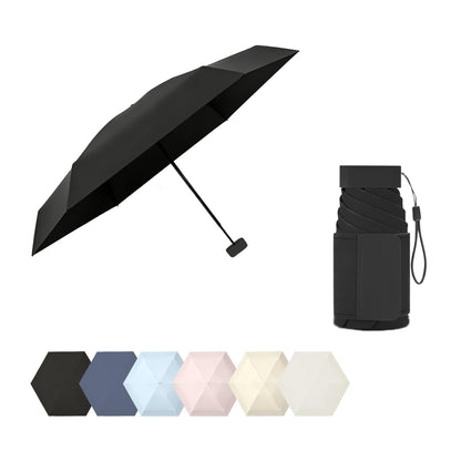 erised's bifrost Mini Travel Folding Umbrella, Small Compact and Lightweight/Wide Umbrella Strap/Flat Handle/Sun Rain/UPF 50+/UV Protection/Waterproof/6 Ribs/Cute/Kids/Women