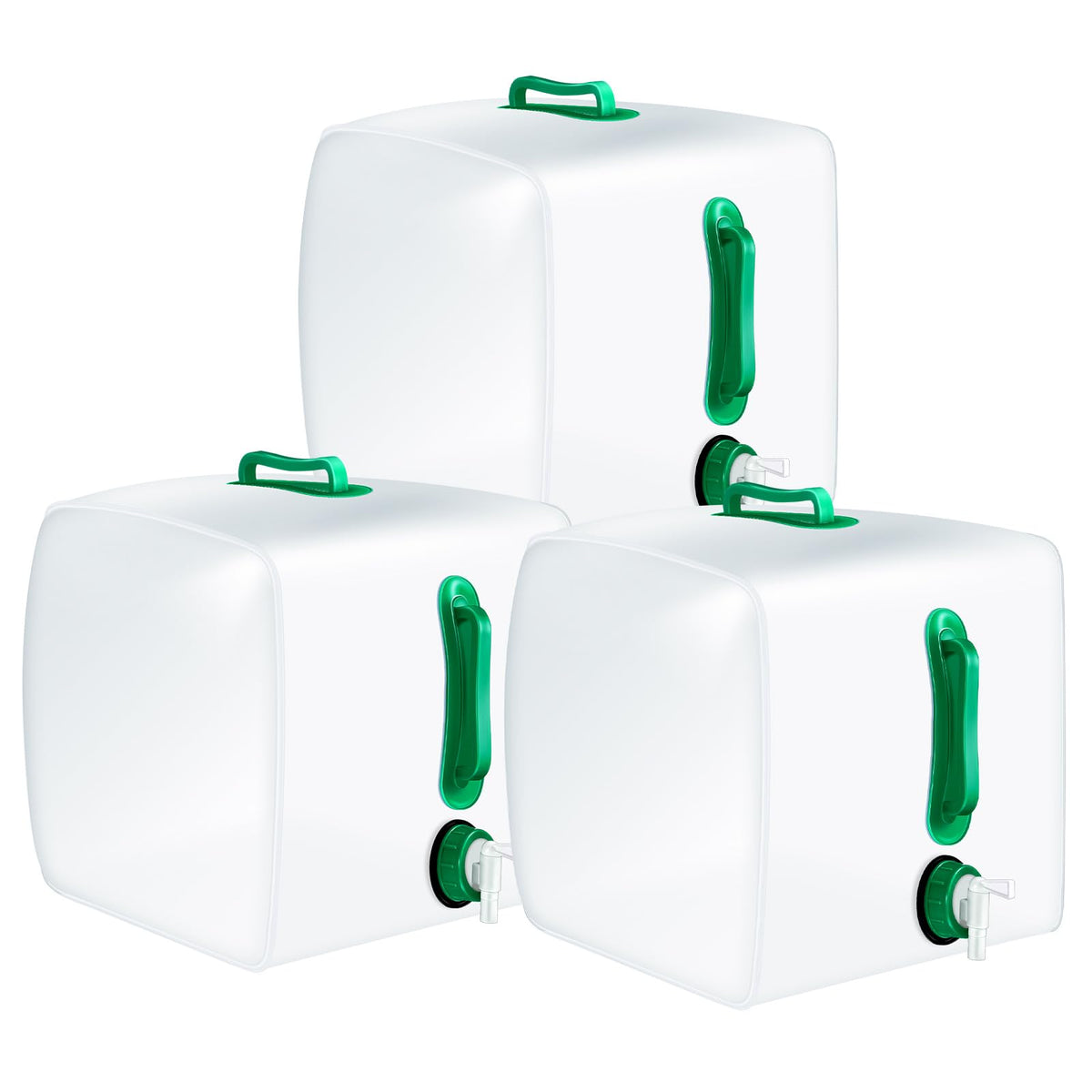 Reallnaive 3 Pcs 5.3 Gallon Collapsible Water Container with Spigot
