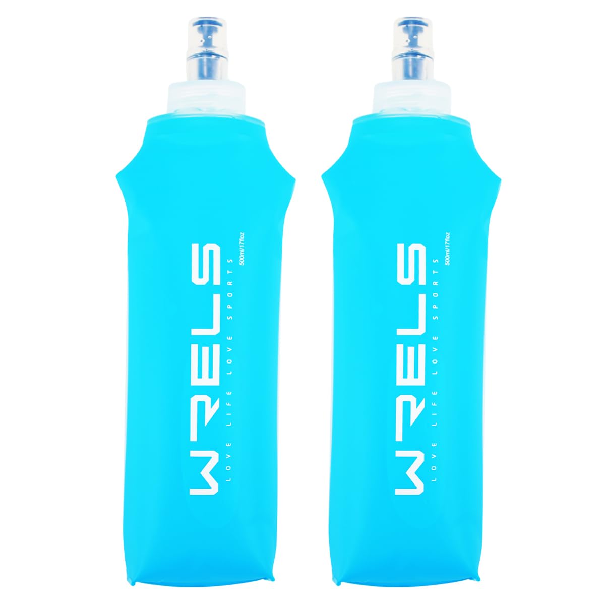 WRELS TPU Soft Flask Lightweight Portable Reusable Water Bottle,BPA Free Collapsible Flask for Hydration Pack in Running Hiking Cycling and Marathon