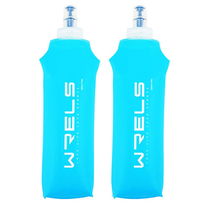 WRELS TPU Soft Flask Lightweight Portable Reusable Water Bottle,BPA Free Collapsible Flask for Hydration Pack in Running Hiking Cycling and Marathon