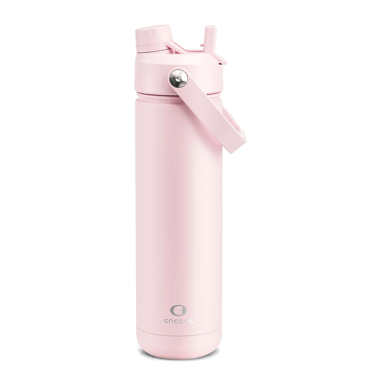 ENCOOL Insulated Water Bottle with Straw Stainless Steel Water Bottle, Leak-Proof, BPA-Free, Double Wall Vacuum Keeps Cold for 24 Hours for Sports, Travel, School (26 oz, Black Night)