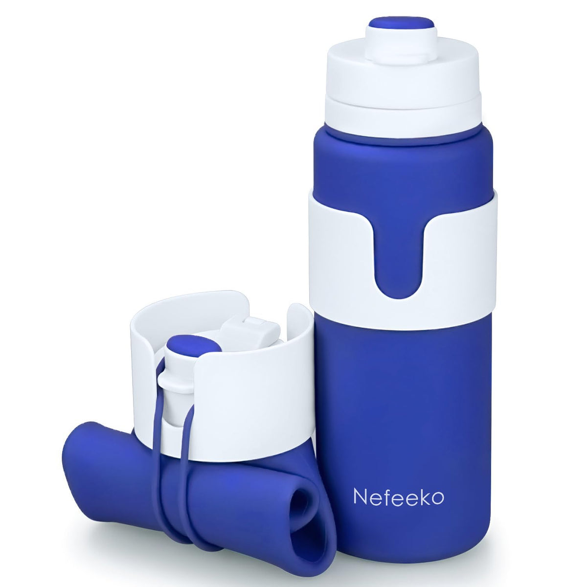 Nefeeko Collapsible Water Bottle, BPA Free 26oz Silicone Water Bottles