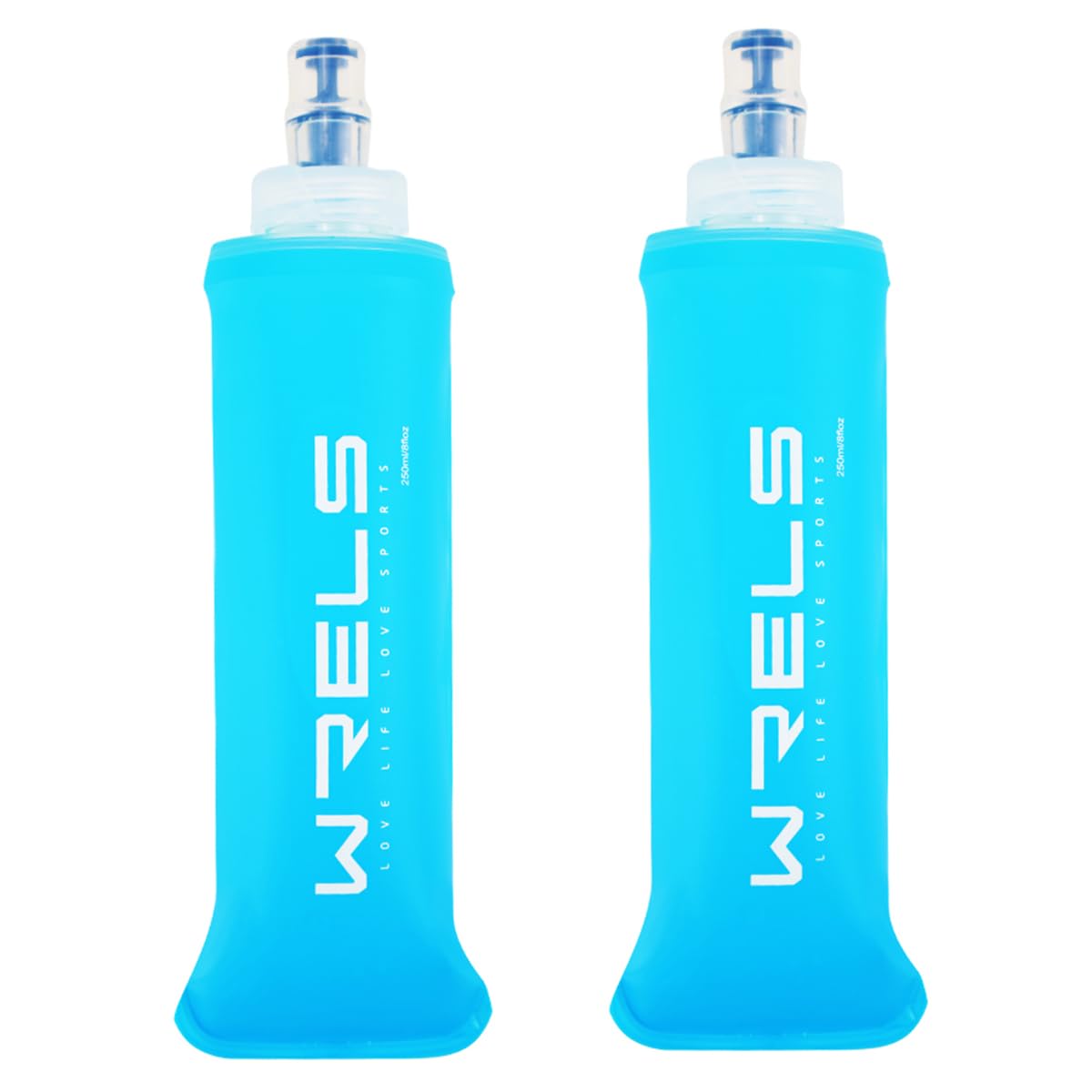 WRELS TPU Soft Flask Lightweight Portable Reusable Water Bottle,BPA Free Collapsible Flask for Hydration Pack in Running Hiking Cycling and Marathon