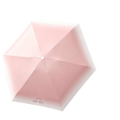 YYSPR Gradient Color UPF50+ 5-folding Mini Flat Pocket Umbrella