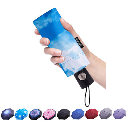 Goothdurs Automatic Mini Travel Windproof Umbrella Compact Auto Open/Close Small Lightweight Folding Rain Umbrellas for Women Men