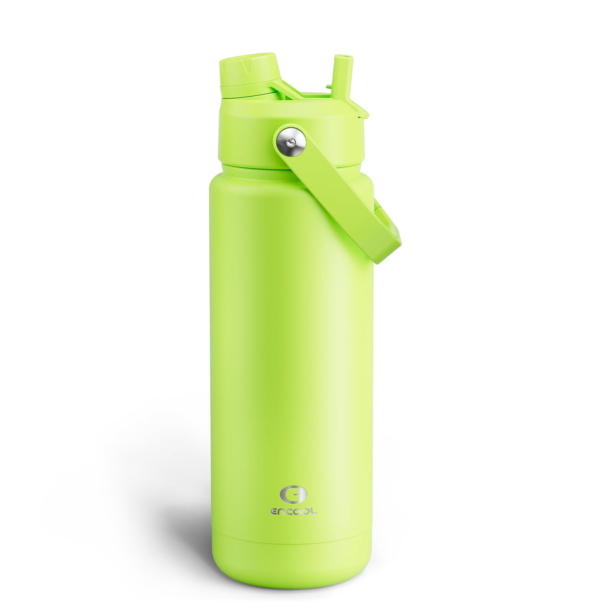 ENCOOL Insulated Water Bottle with Straw Stainless Steel Water Bottle, Leak-Proof, BPA-Free, Double Wall Vacuum Keeps Cold for 24 Hours for Sports, Travel, School (26 oz, Black Night)