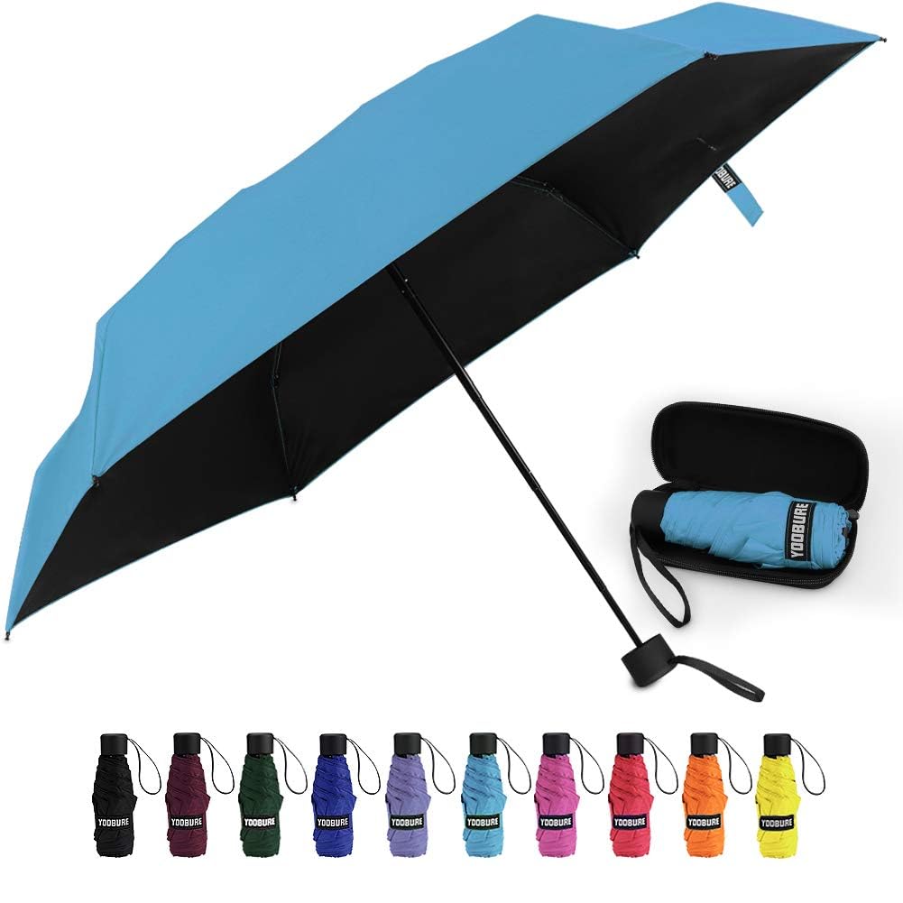 Yoobure Mini Travel Umbrella with Case, Compact Folding Umbrella