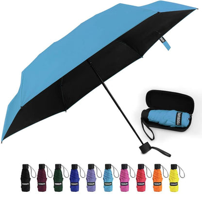 Yoobure Mini Travel Umbrella with Case, Compact Folding Umbrella