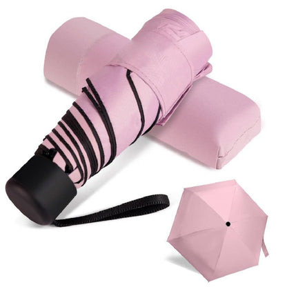 WAUPPY Small Travel Umbrella Compact for UV Protection Light Purse Size Umbrellas for Sun Rain Portable for Backpack