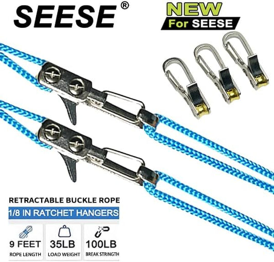 SEESE Rope Tightening Tool & Tensioner: Retractable Rope with Alloy Buckle for Outdoor Enthusiasts - Perfect for Camping Tent Building, Tarp Tie Downs, Hammock Installation & Outdoor Gear Securing (3)