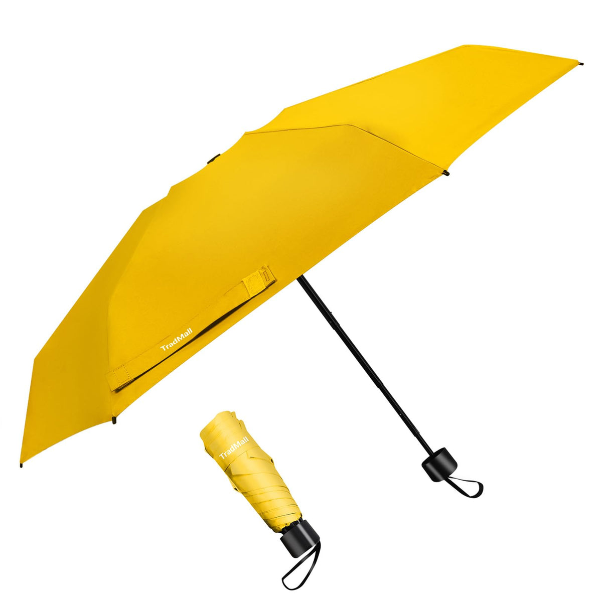 TradMall Mini Travel Umbrella, Portable Lightweight Compact Parasol with 95% UV Protection for Sun & Rain