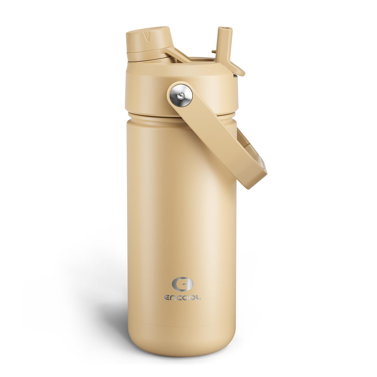 ENCOOL Insulated Water Bottle with Straw Stainless Steel Water Bottle, Leak-Proof, BPA-Free, Double Wall Vacuum Keeps Cold for 24 Hours for Sports, Travel, School (26 oz, Black Night)