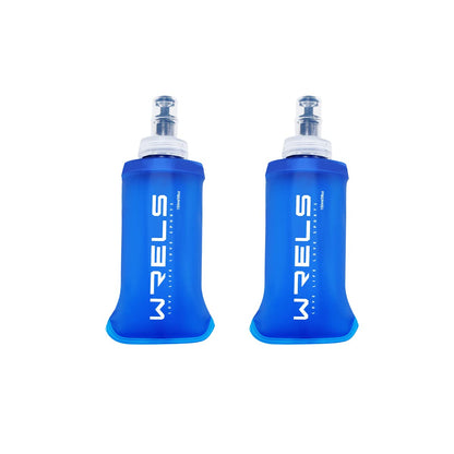 WRELS TPU Soft Flask Lightweight Portable Reusable Water Bottle,BPA Free Collapsible Flask for Hydration Pack in Running Hiking Cycling and Marathon