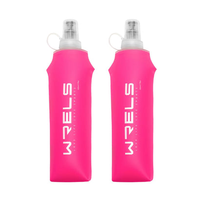 WRELS TPU Soft Flask Lightweight Portable Reusable Water Bottle,BPA Free Collapsible Flask for Hydration Pack in Running Hiking Cycling and Marathon
