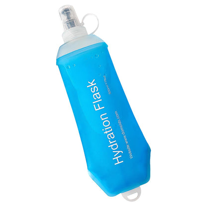 WILDREEDS 500ml Soft Flask, TPU Collapsible Soft Water Bottle for Hydration Pack, Running Vest, Folding Water Bottle for Hiking Cycling Climbing-2Pcs, Blue