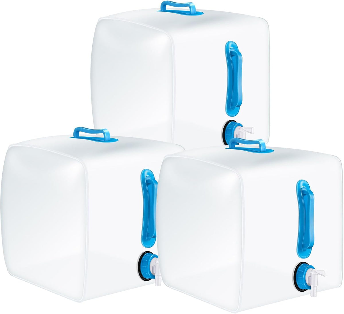 Reallnaive 3 Pcs 5.3 Gallon Collapsible Water Container with Spigot